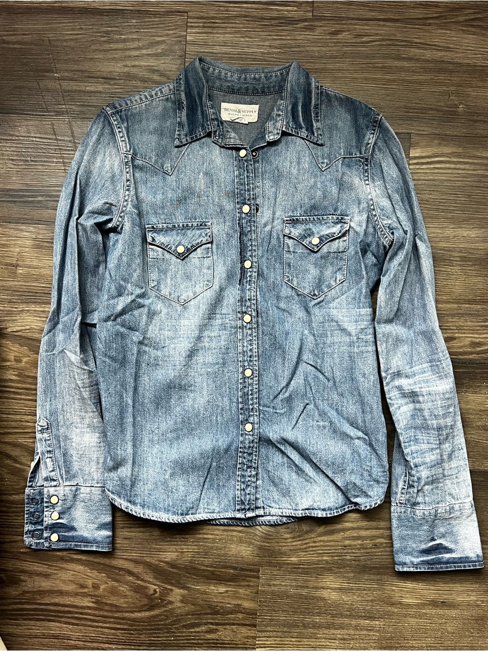 RARE COLLECTOR Ralph Lauren Denim & Supply Studded Eagle Western Denim Shirt - Picture 3 of 7